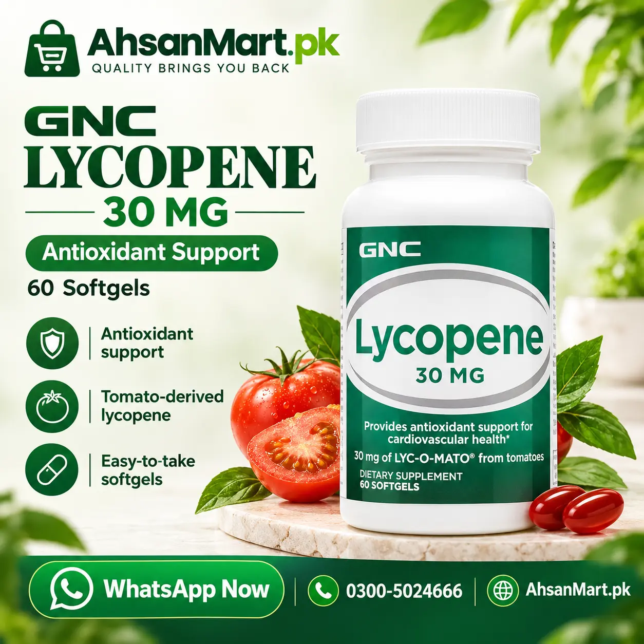 Lycopene 30 mg GNC in Pakistan