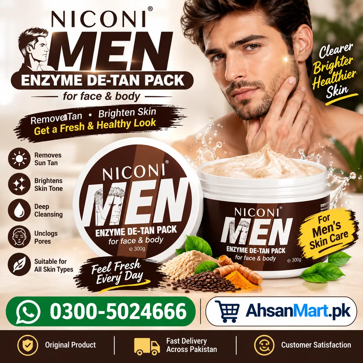 Niconi Men Enzyme De-Tan Pack In Pakistan